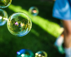 soap dye solutions with bubbles