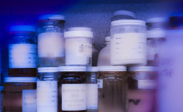 specialty chemical products on the lab shelf